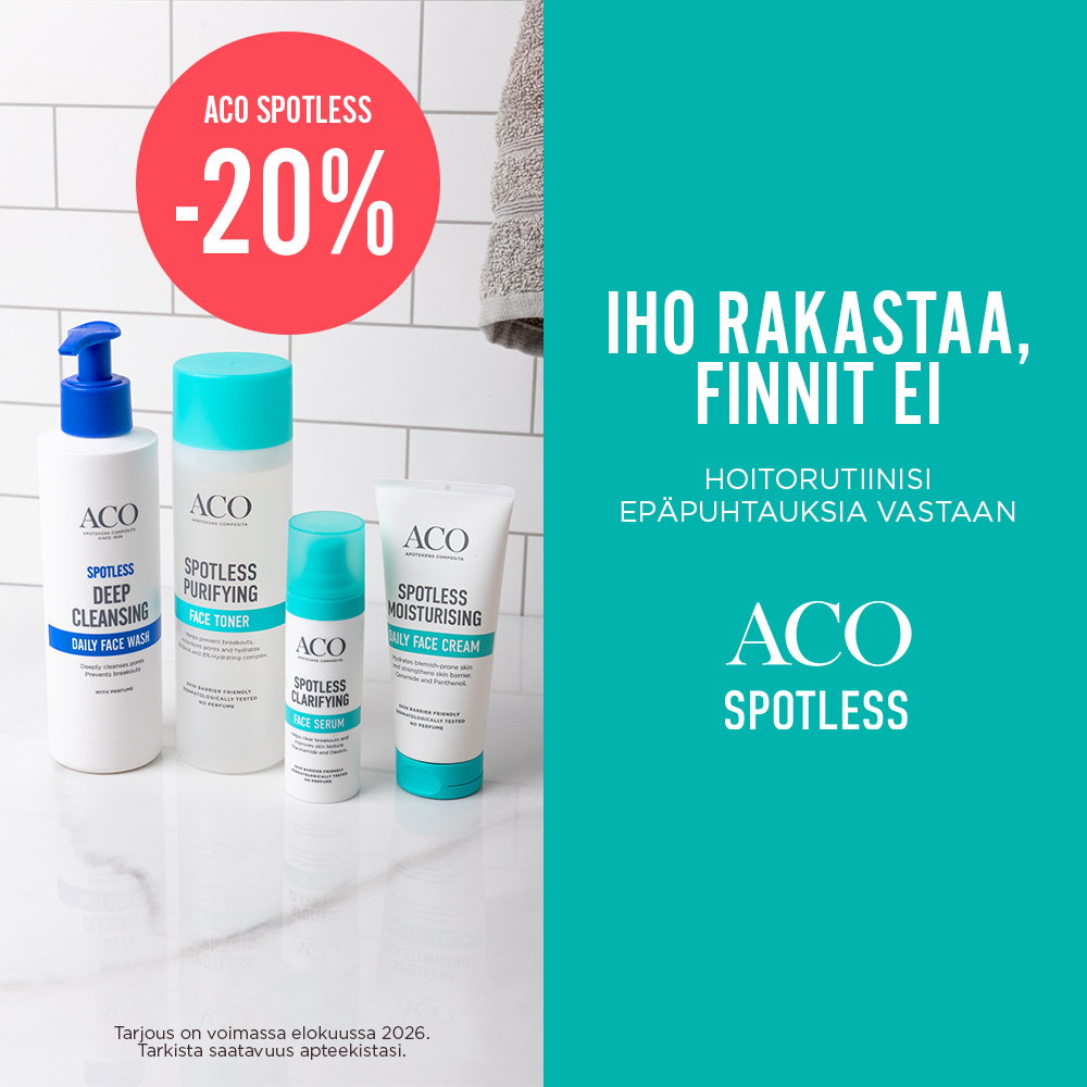Aco purifying -sarja tarjouksessa elokuun ajan -20% Apteekki Espoonlahti