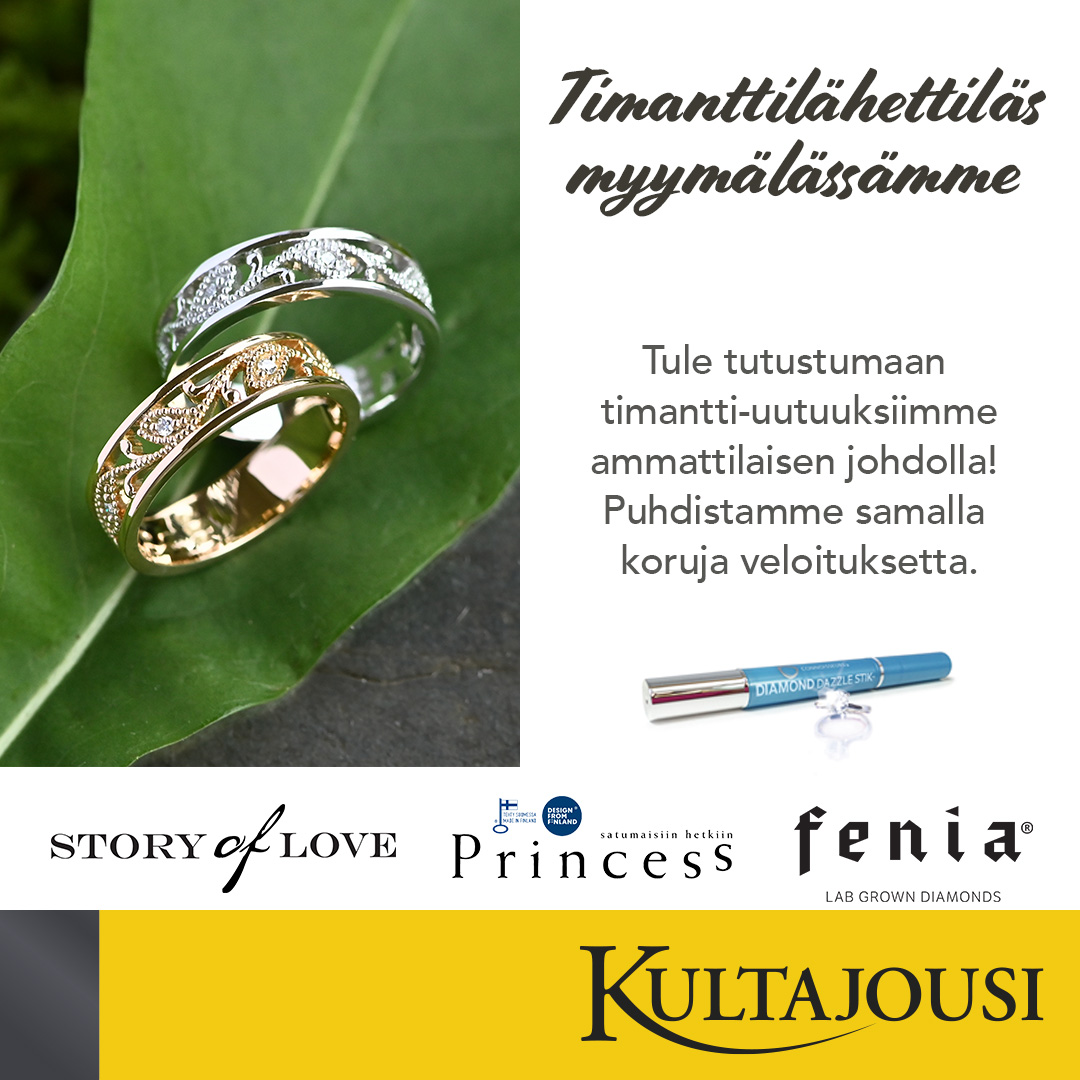 Timanttilähettiläs myymälässä 26.8. Kultajousi