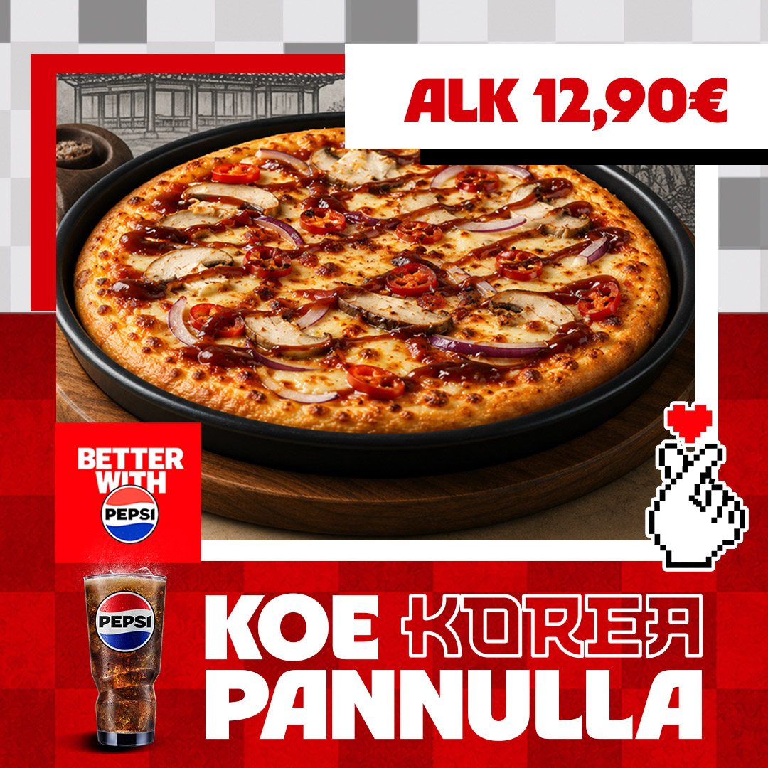 Korean BBQ alk. 12,90€ Pizza Hut Lippulaiva