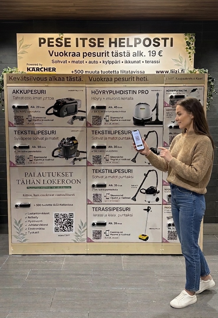 Siivousvälineet Pesuripisteestä Liizi